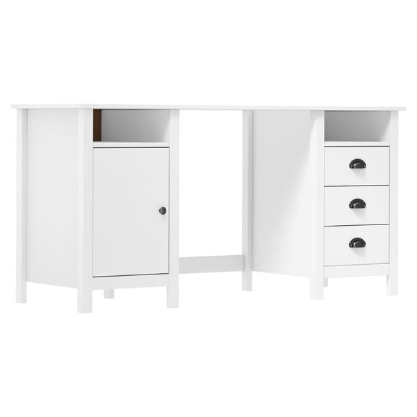 vidaXL Skrivebord Hill hvit 150x50x74 cm heltre furu