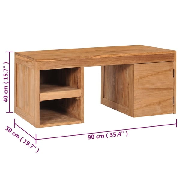 vidaXL sofabord 90x50x40 cm massivt teaktræ
