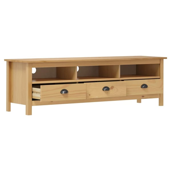 vidaXL tv-bord Hill 158x40x47 cm massivt fyrretræ honningbrun
