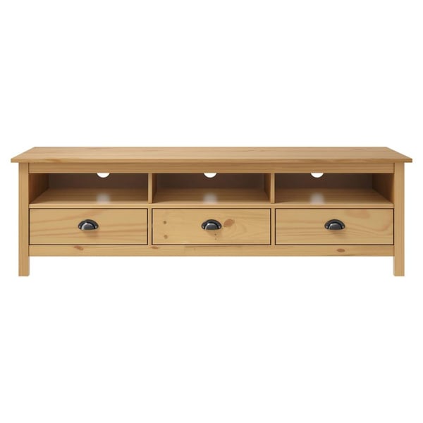 vidaXL tv-bord Hill 158x40x47 cm massivt fyrretræ honningbrun