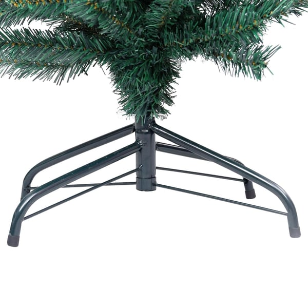 vidaXL smalt kunstigt juletræ med juletræsfod 150 cm PVC grøn