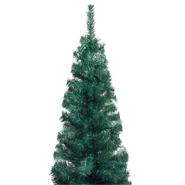 vidaXL smalt kunstigt juletræ med juletræsfod 150 cm PVC grøn