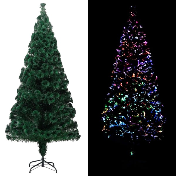 vidaXL Tekojoulukuusi jalustalla vihreä 240 cm kuituoptiikka