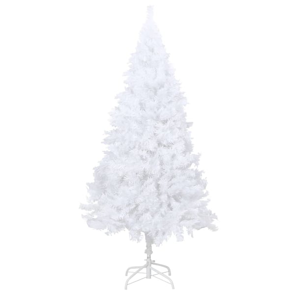 vidaXL kunstigt juletræ med tykke grene 210 cm PVC hvid