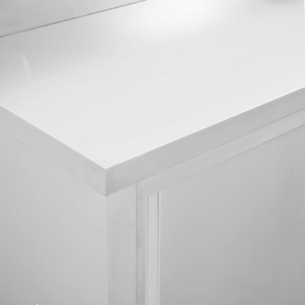 vidaXL arbejdsborde m. skydedøre 2 stk. 200x50x(95-97)cm rustfrit stål