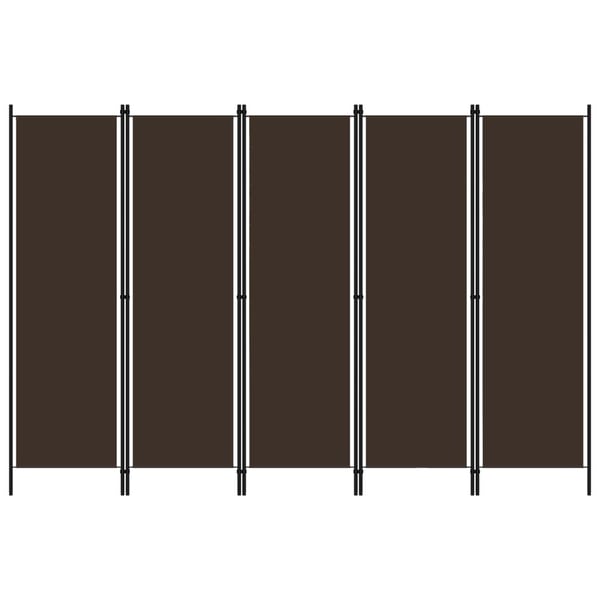 vidaXL Romdeler med 5 paneler brun 250x180 cm