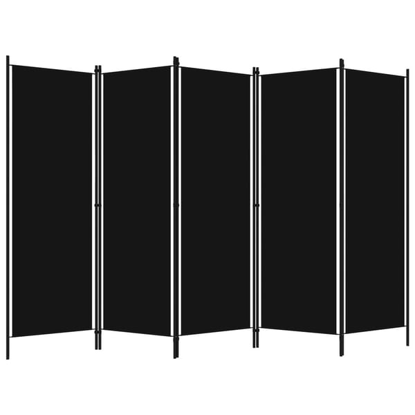 vidaXL 5-panels rumdeler 250 x 180 cm sort