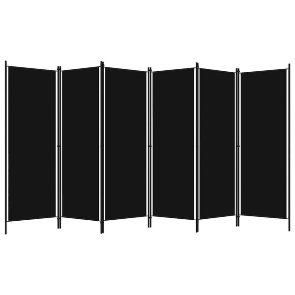vidaXL Romdeler med 6 paneler svart 300x180 cm