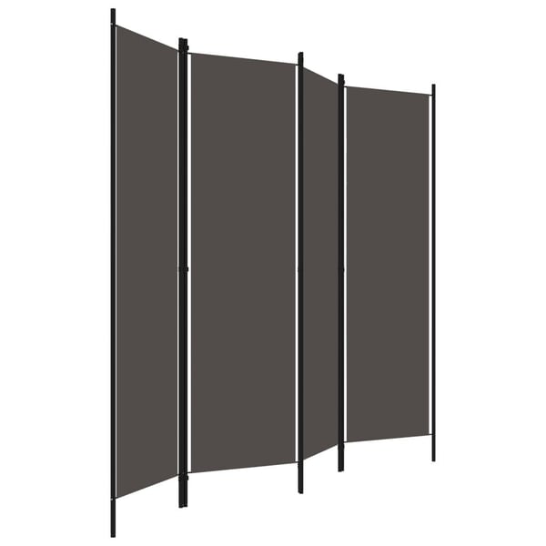vidaXL Romdeler 4 paneler antrasitt 200x180 cm