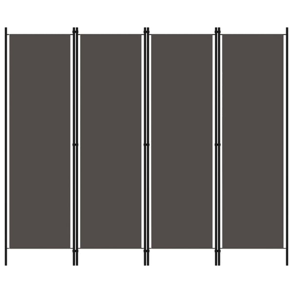 vidaXL Romdeler 4 paneler antrasitt 200x180 cm