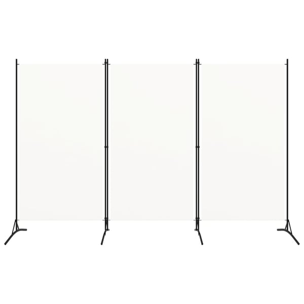 vidaXL Romdeler 3 paneler hvit 260x180 cm stoff