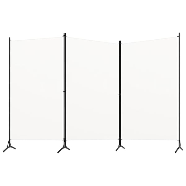 vidaXL Romdeler 3 paneler hvit 260x180 cm stoff