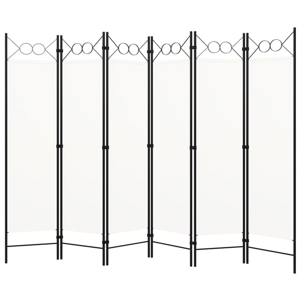 vidaXL Romdeler med 6 paneler hvit 240x180 cm