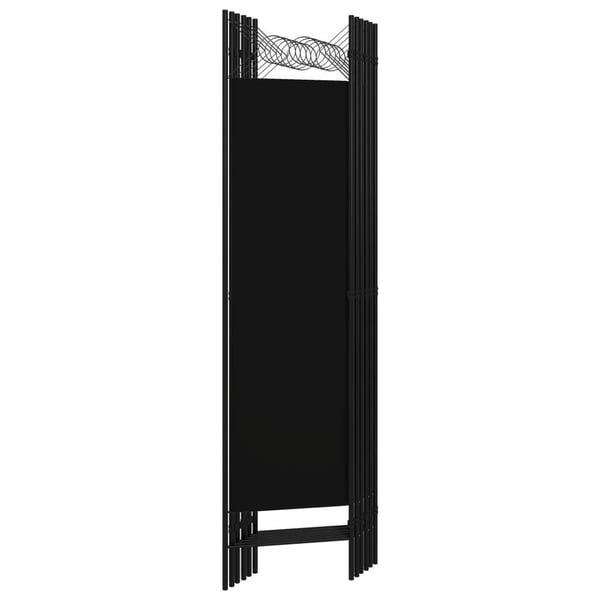 vidaXL Romdeler med 6 paneler svart 240x180 cm