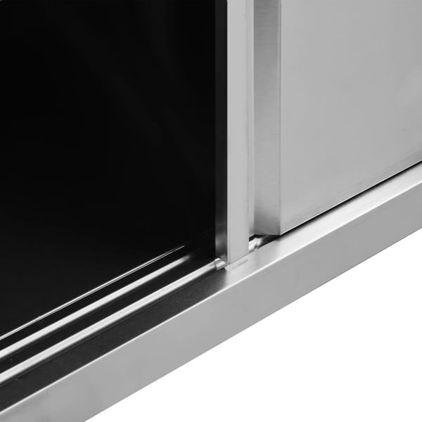 vidaXL Arbeidsbord med skyvedører 2stk 240x50x(95-97)cm rustfritt stål