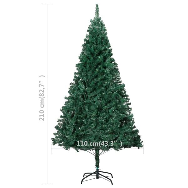 vidaXL Plastgran med tjocka grenar grön 210 cm PVC