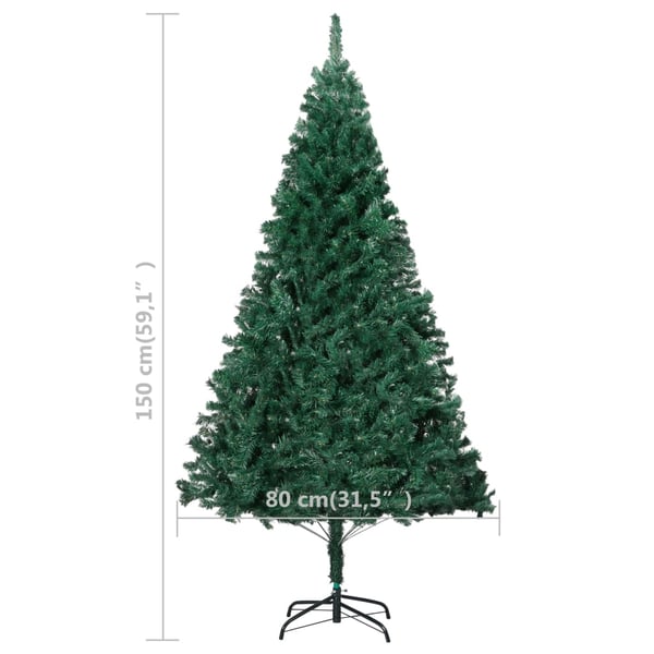 vidaXL Plastgran med tjocka grenar grön 150 cm PVC