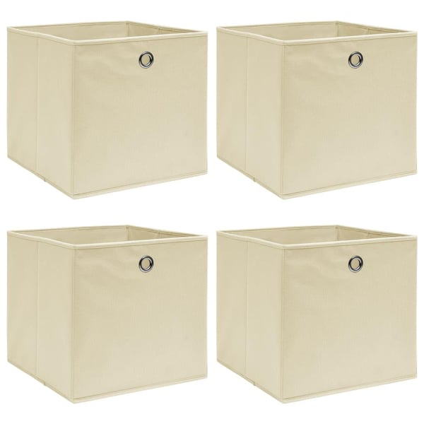 vidaXL opbevaringskasser 4 stk. 32x32x32 stof cremefarvet