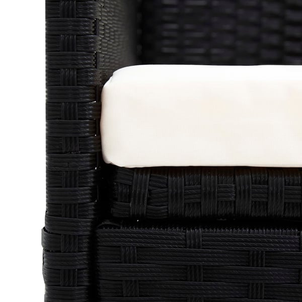 vidaXL havesofa med baldakin polyrattan sort