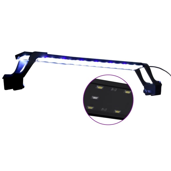 vidaXL Akvarium LED-lys med klemmer 55-70 cm blå og hvit