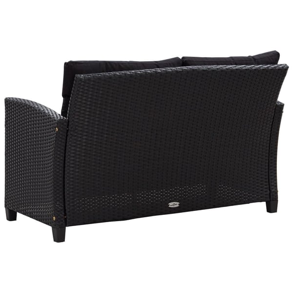 vidaXL topersoners havesofa med hynder 124 cm polyrattan sort