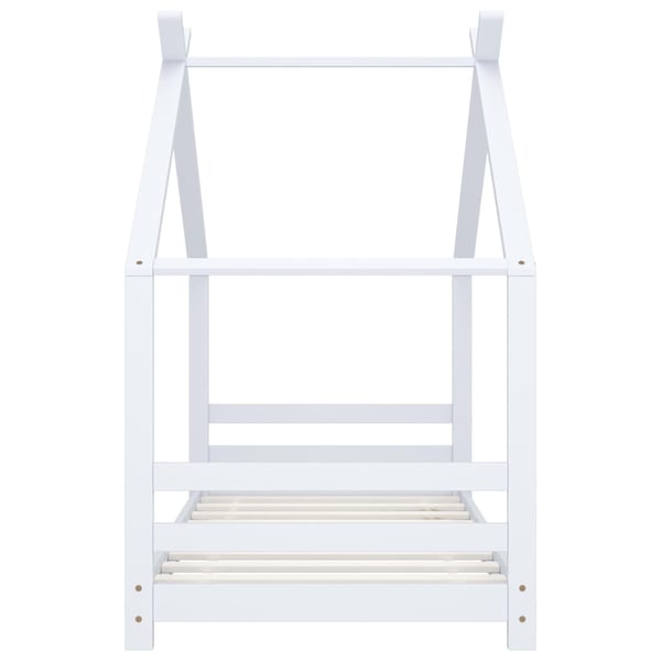 vidaXL Seng/Sengeramme for barn heltre furu hvit 80x160 cm change1