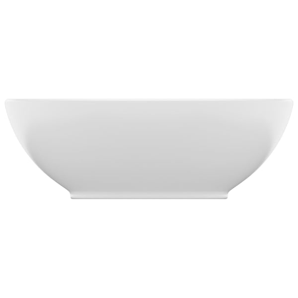 vidaXL Luksuriøs servant ovalformet matt hvit 40x33 cm keramisk