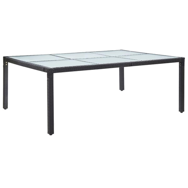 vidaXL udendørs spisebord 200x150x74 cm polyrattan sort