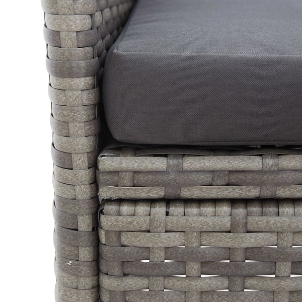 vidaXL 2-personers havebænk med tebord 143 cm polyrattan grå