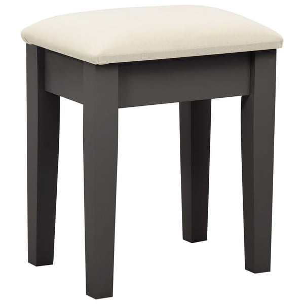 vidaXL kosmetikbord med taburet 65x36x128 cm kejsertræ MDF grå