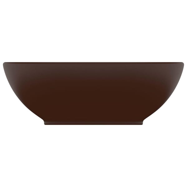 vidaXL luksuriøs håndvask 40x33 cm keramisk oval mat mørkebrun