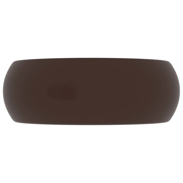 vidaXL Luksuriøs servant rund matt mørkebrun 40x15 cm keramisk