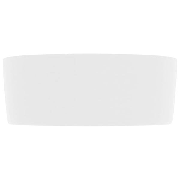 vidaXL Luksuriøs servant rund matt hvit 40x15 cm keramisk