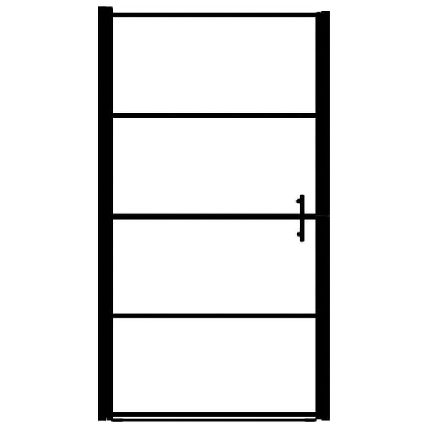 vidaXL brusedør 81x195 cm matteret hærdet glas sort