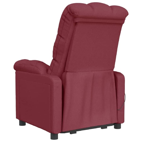vidaXL Massagefåtölj vinröd tyg