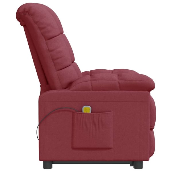 vidaXL Massagefåtölj vinröd tyg