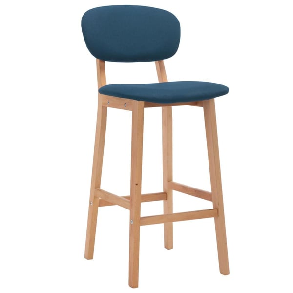 vidaXL barstole 2 stk. stof blå