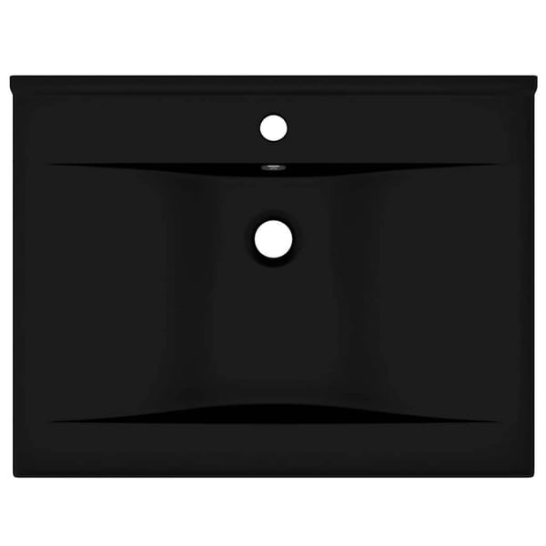 vidaXL Luksuriøs servant med kranhull matt svart 60x46 cm keramisk