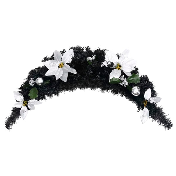 vidaXL julekrans buefacon med LED-lys 90 cm PVC sort