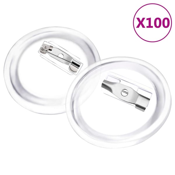 vidaXL Buttonssett med nål 100 sett akryl 25 mm