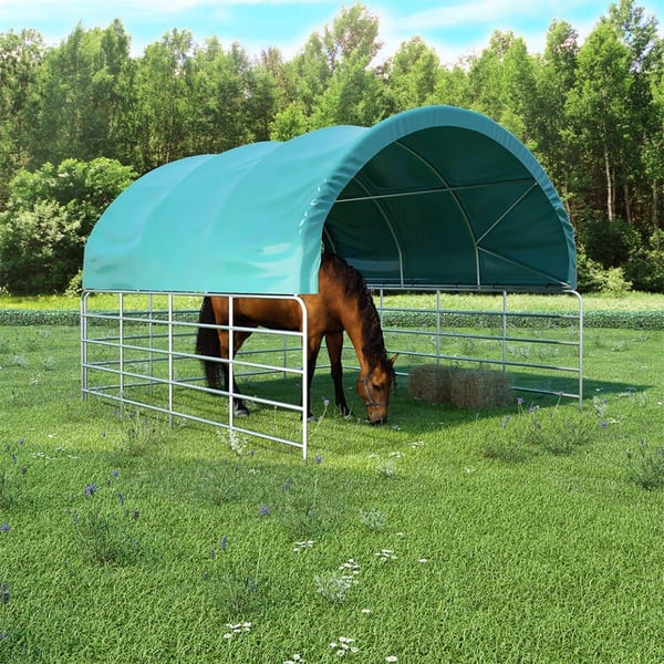 vidaXL Kvegtelt PVC 3,7x3,7 m grønn