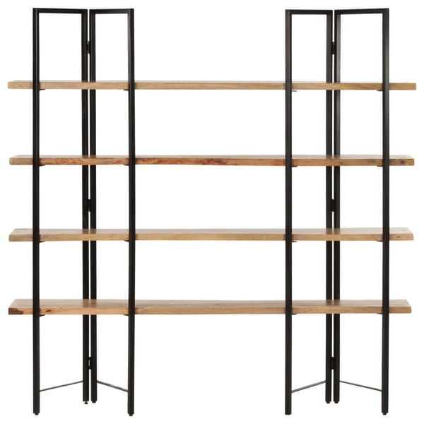 vidaXL Bogreol/reol med 4 hylder 160x35x160 cm massivt mangotræ change
