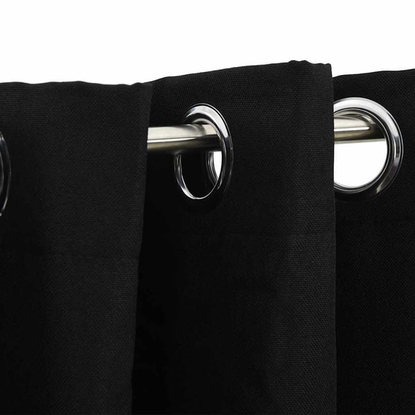 vidaXL Lystette gardiner maljer og lin-design 2 stk svart 140x175 cm