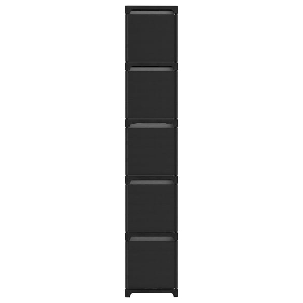 vidaXL Displayhylle med 15 kuber og bokser svart 103x30x175,5 cm stoff
