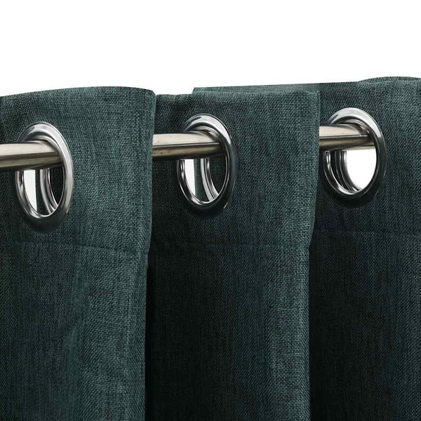 vidaXL Lystette gardiner maljer og lin-design 2 stk grønn 140x175 cm