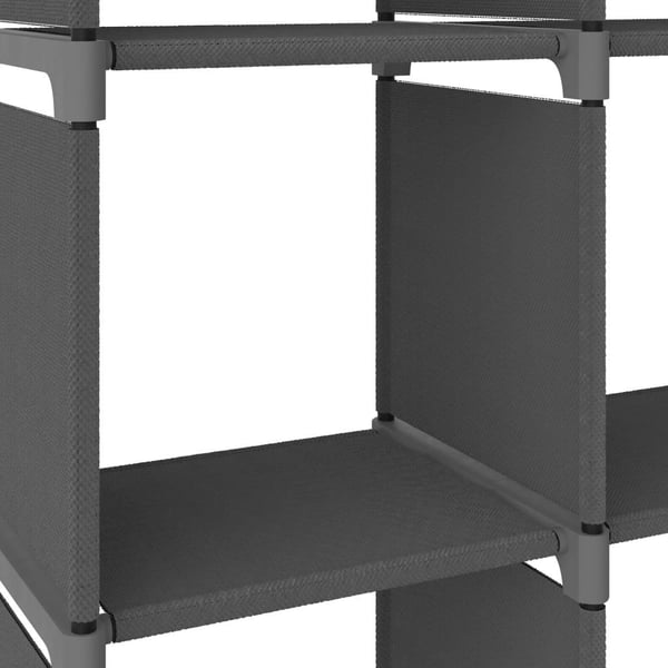 vidaXL reol med 15 rum 103x30x175,5 cm stof grå