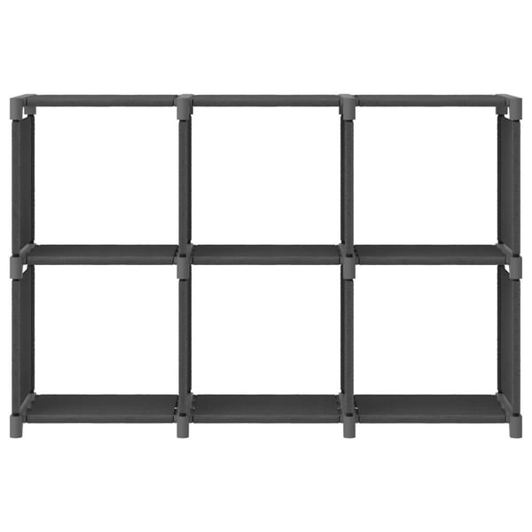 vidaXL Display reol med 6 kubeformede rum 103x30x72,5 cm stof grå