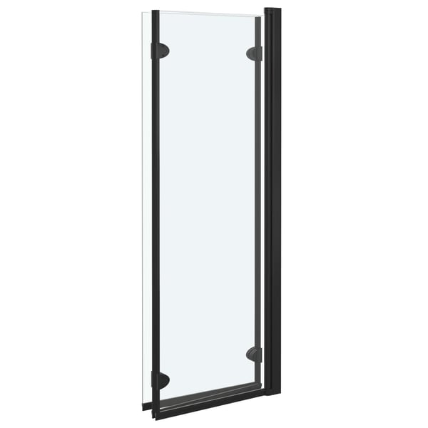 vidaXL Leddet dusjdør med 3 paneler ESG 130x138 cm svart