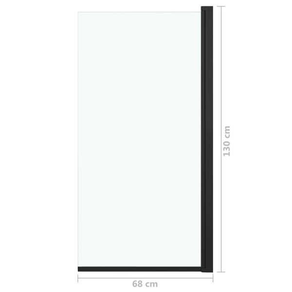 vidaXL brusekabine 68x130 cm ESG sort