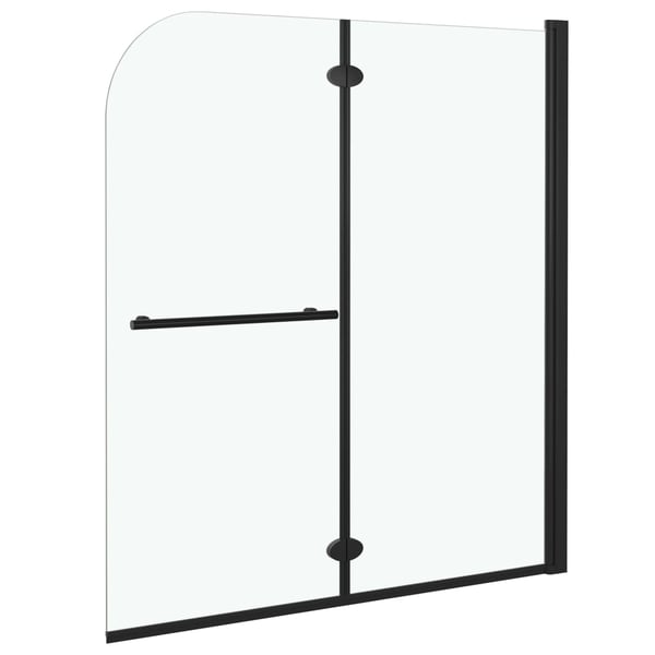 vidaXL foldbar brusekabine 2 paneler ESG 120x140 cm sort